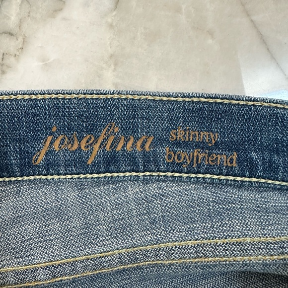 7 For All Mankind Josefina Distressed Skinny Boyfriend Jeans - Picture 7 of 9